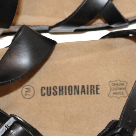 Cushionaire Luna Leather Sandals Cork Footbed Rubber Sole Size 7M - Picture 4 of 7